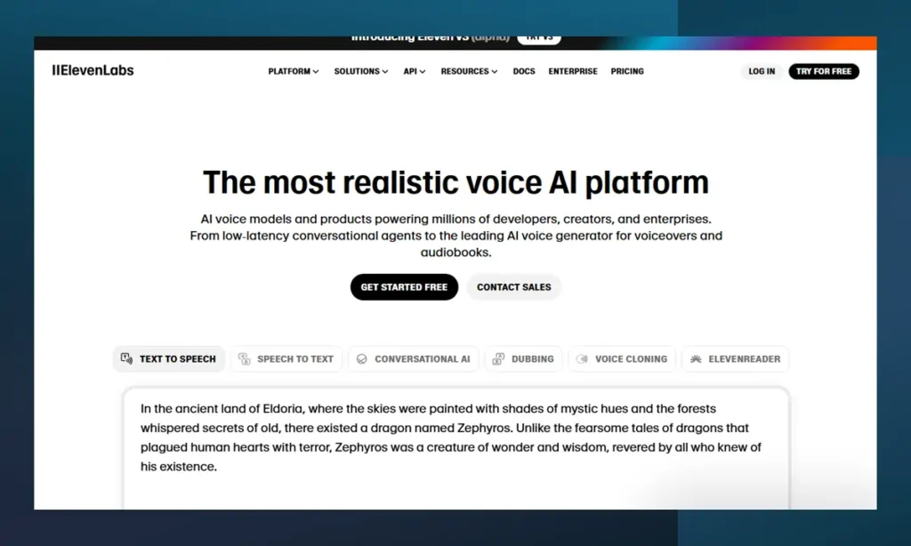 أداة تحويل النص إلى صوت ElevenLabs