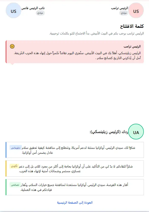 محاكاة Manus AI للذكاء الاصطناعي لترامب وزيلينسكي