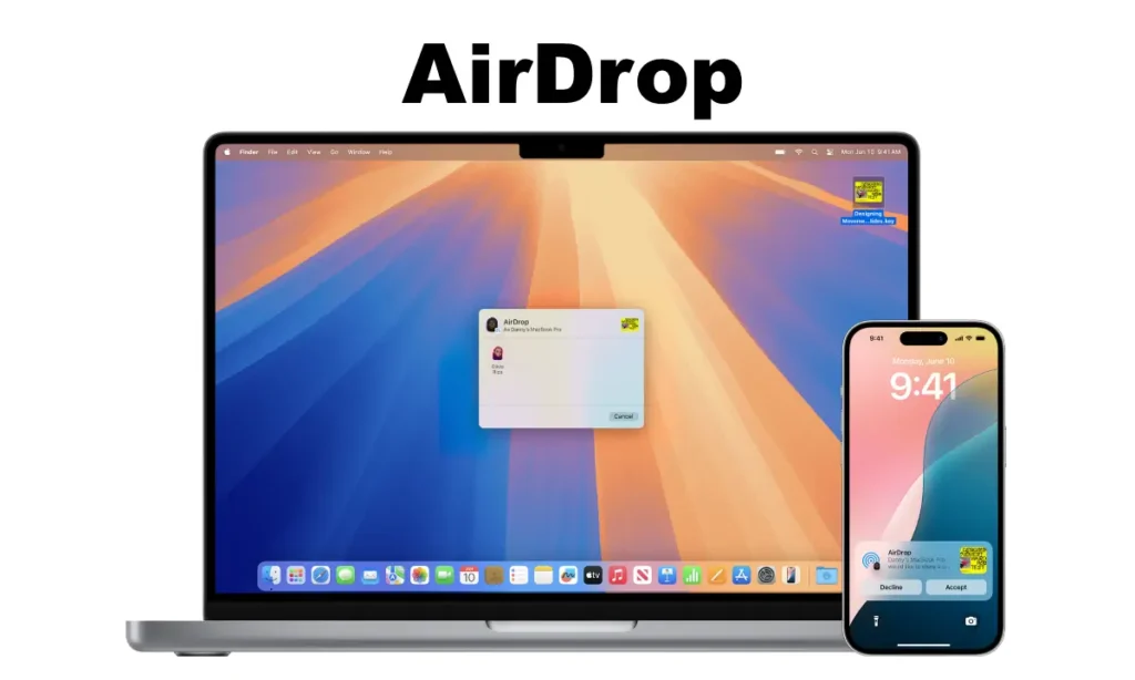 استخدام AirDrop لنقل الملفات إلى أجهزة Apple القريبة