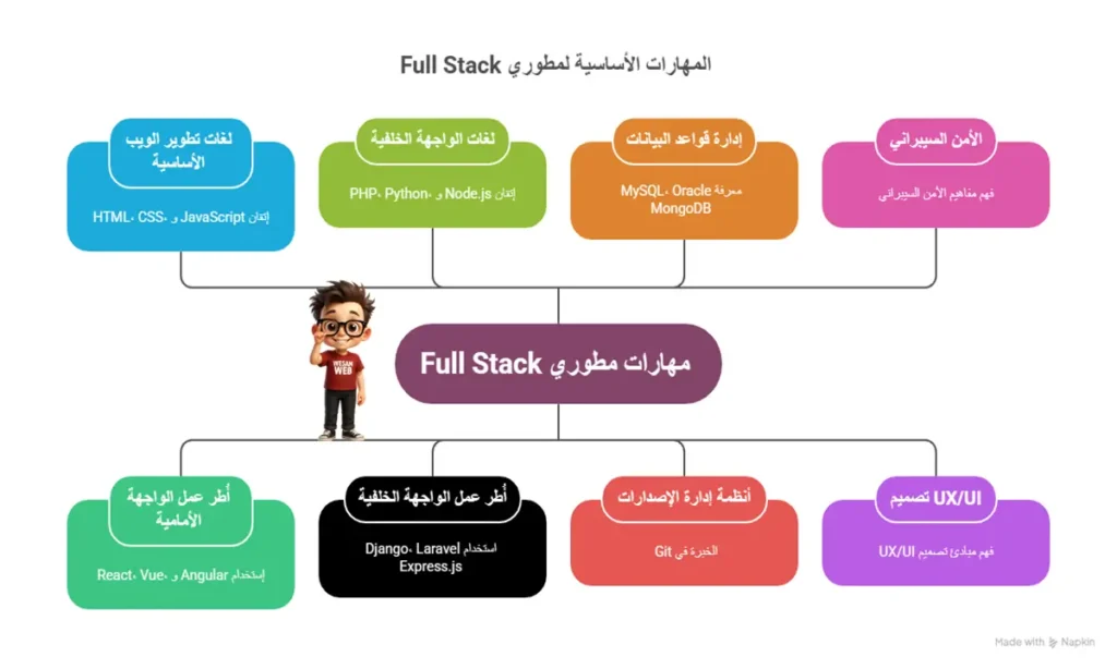 المهارات المطلوبة لتصبح مطور Full Stack