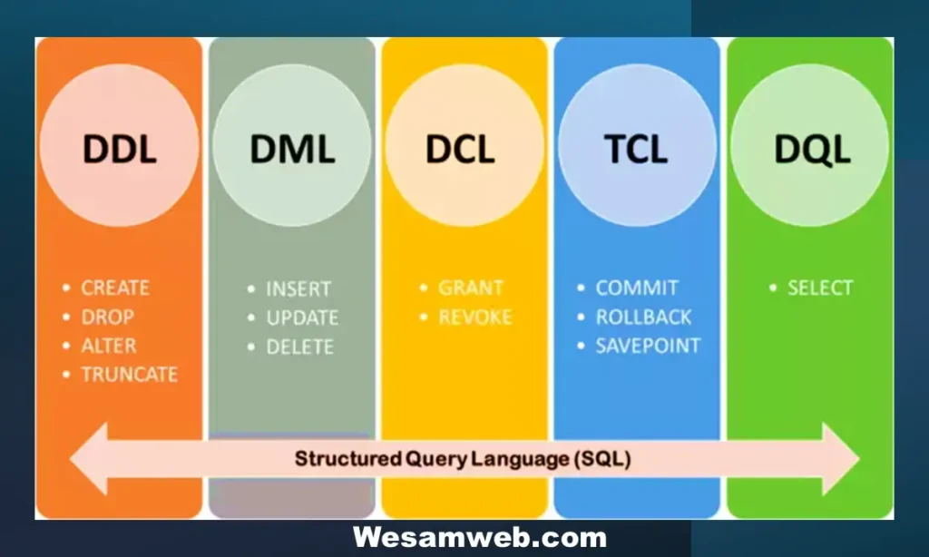 ما هي أنواع أوامر SQL؟