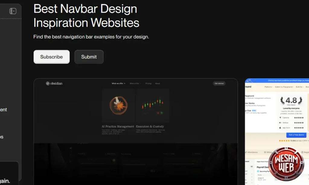 مواقع إلهام تصميم المواقع: Navbar Gallery
