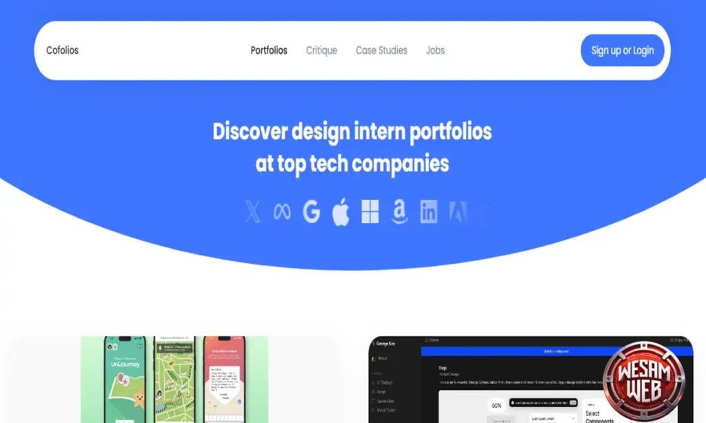 مواقع إلهام تصميم المواقع: cofolios