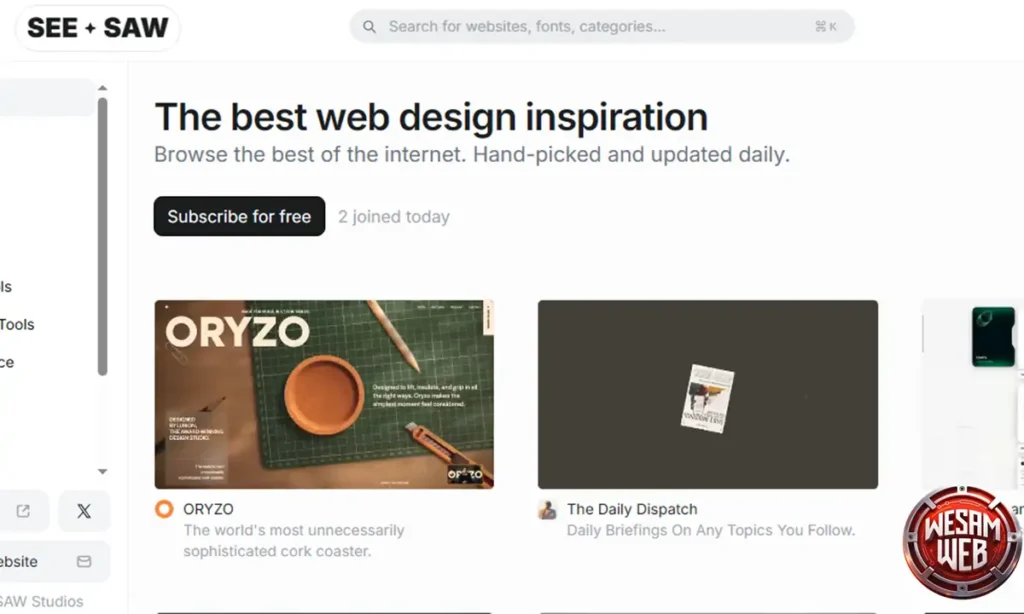 مواقع إلهام تصميم المواقع: See Saw
