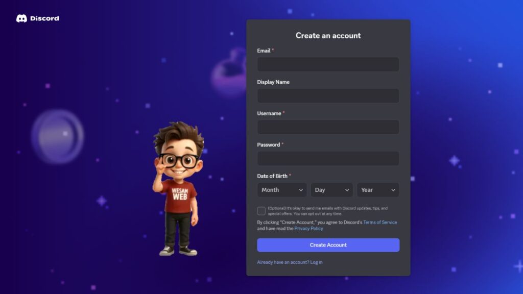 كيفية إنشاء حساب على ديسكورد