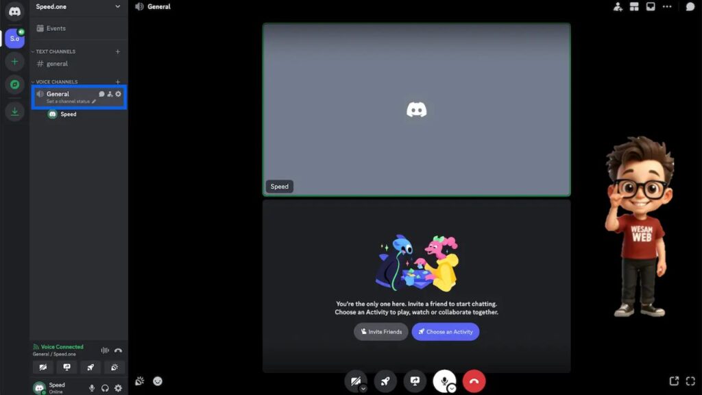 كيفية إنهاء المكالمة في ديسكورد ويب