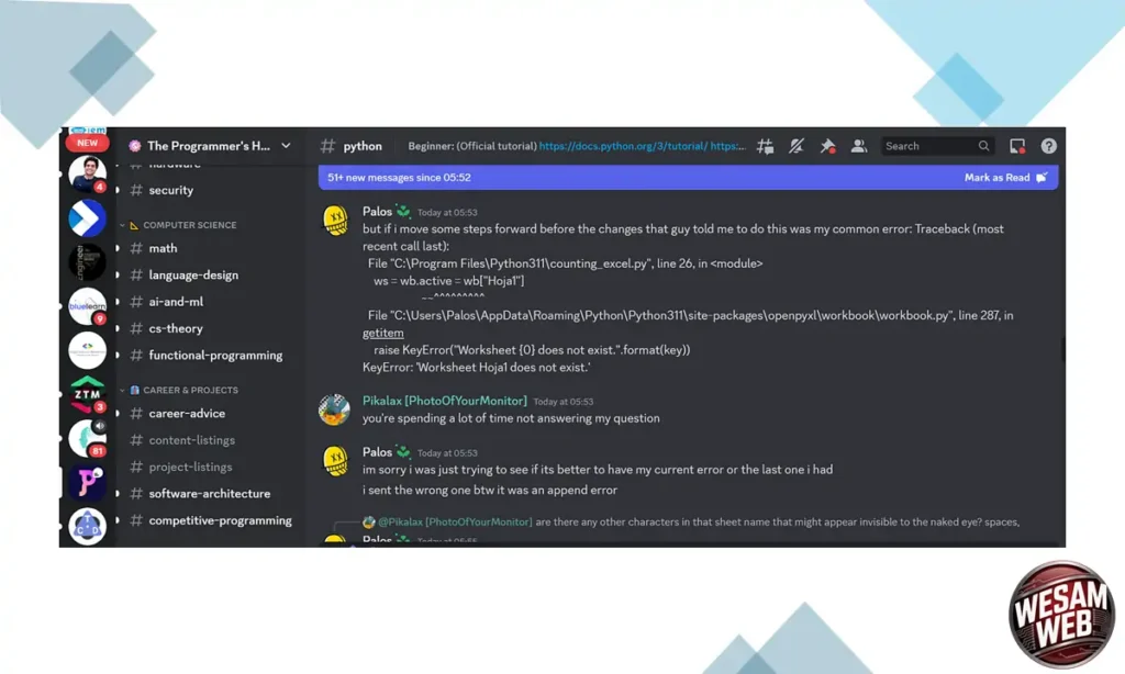 استخدامات ديسكورد ويب للمبرمجين