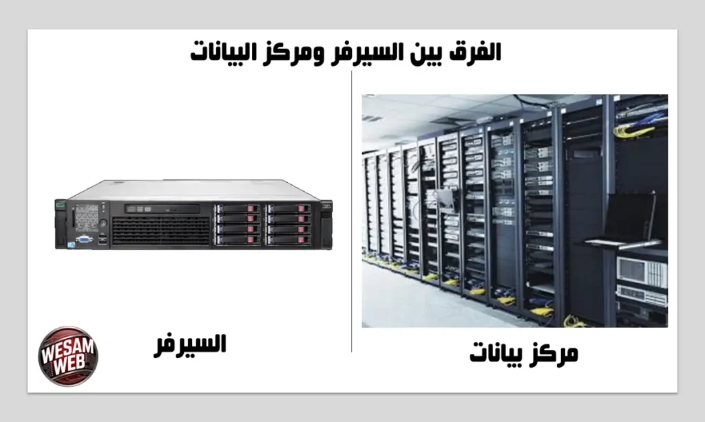 الفرق بين السيرفر ومركز البيانات