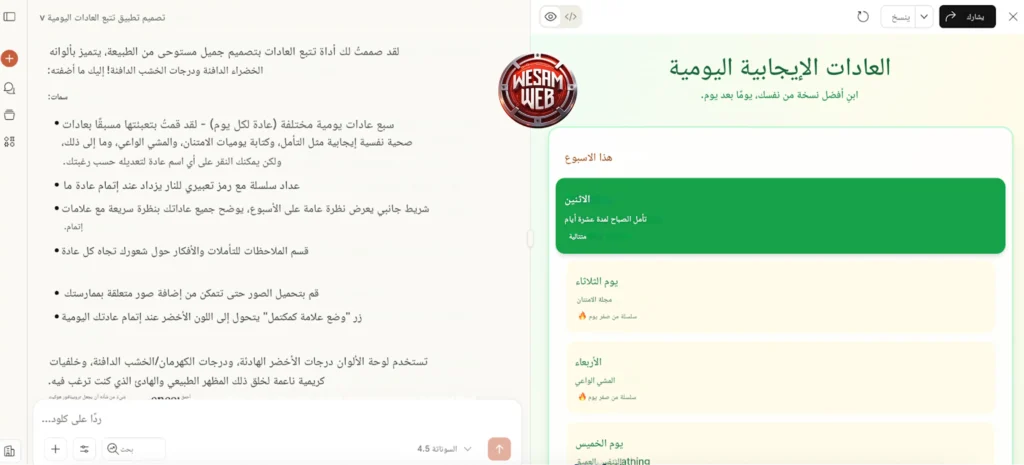 نتيجة اختبار البرمجة