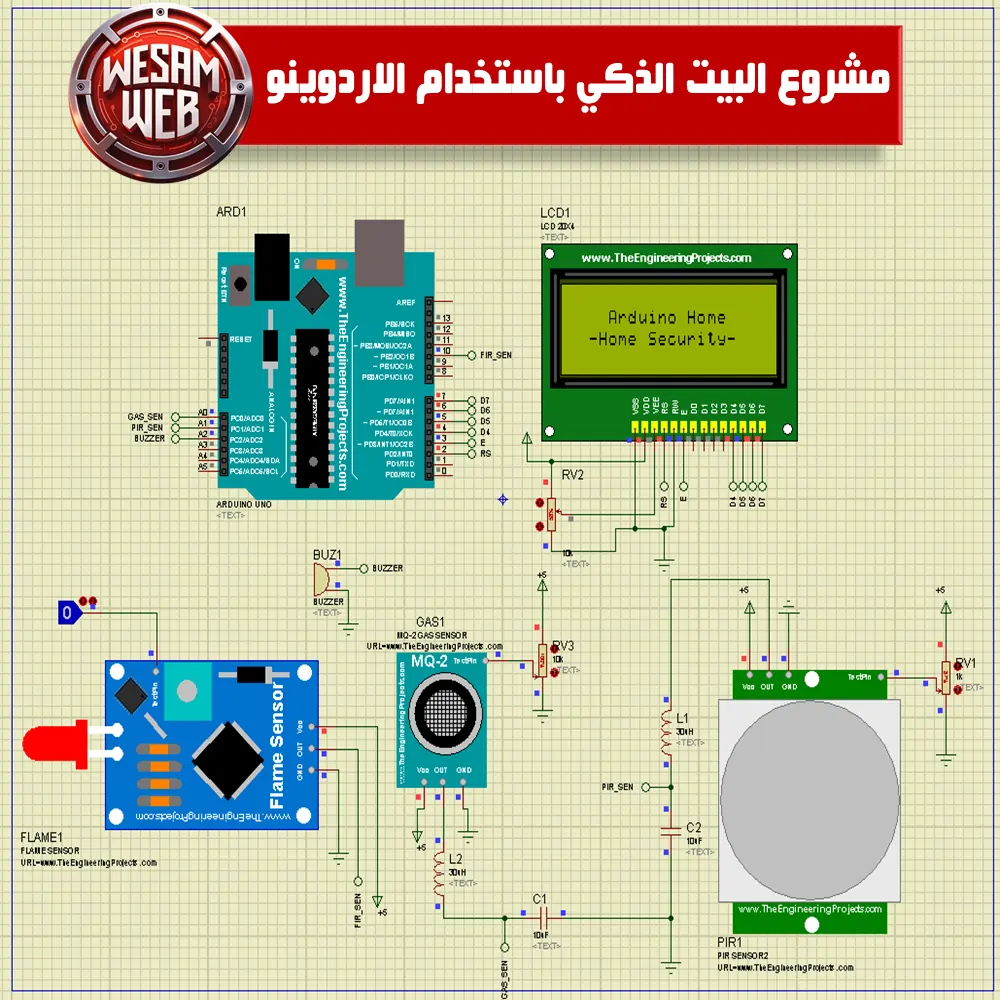 مشروع البيت الذكي باستخدام الاردوينو