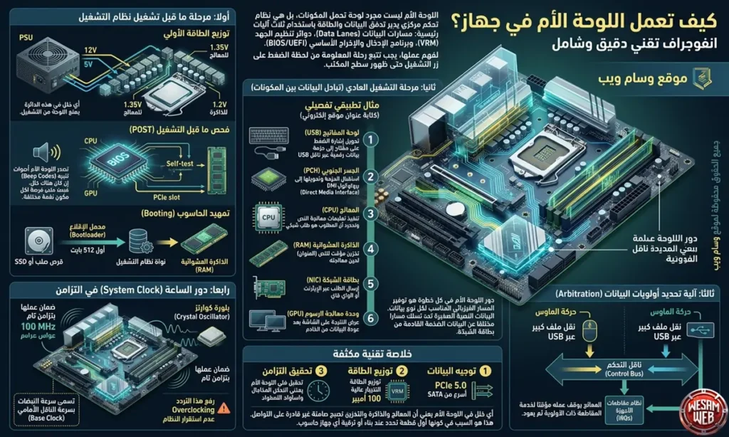 كيف تعمل اللوحة الأم؟