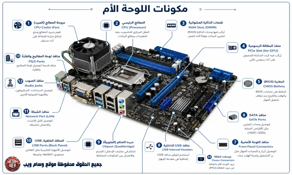 مكونات اللوحة الأم (Motherboard Components)
