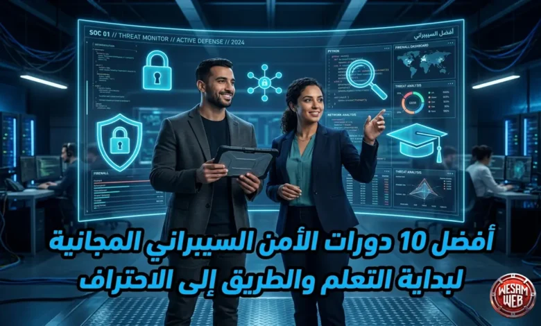 أفضل 10 دورات الأمن السيبراني المجانية لبداية التعلم والطريق إلى الاحتراف