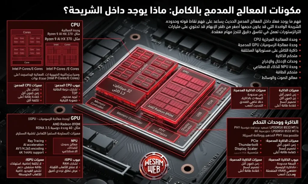 مكونات المعالج المدمج بالكامل: ماذا يوجد داخل الشريحة؟