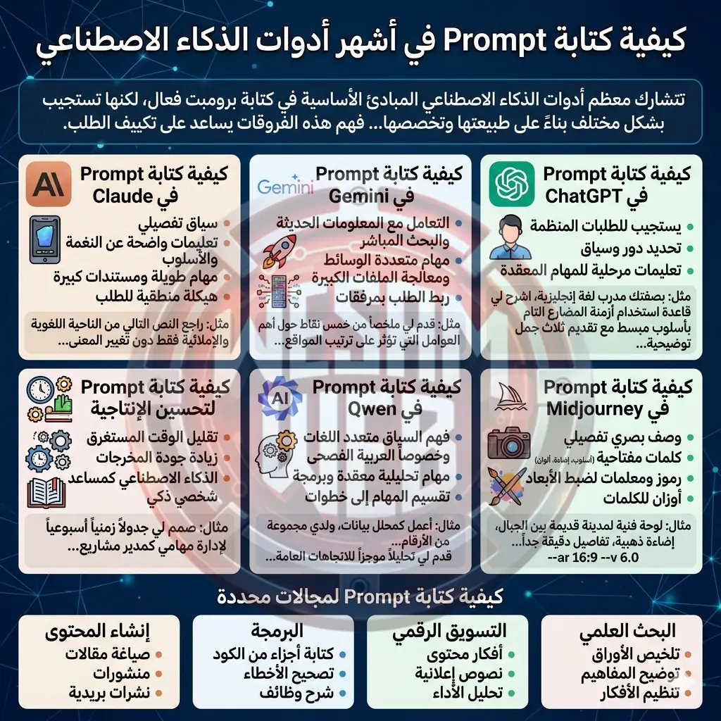 كيفية كتابة برومبت في أشهر أدوات الذكاء الاصطناعي