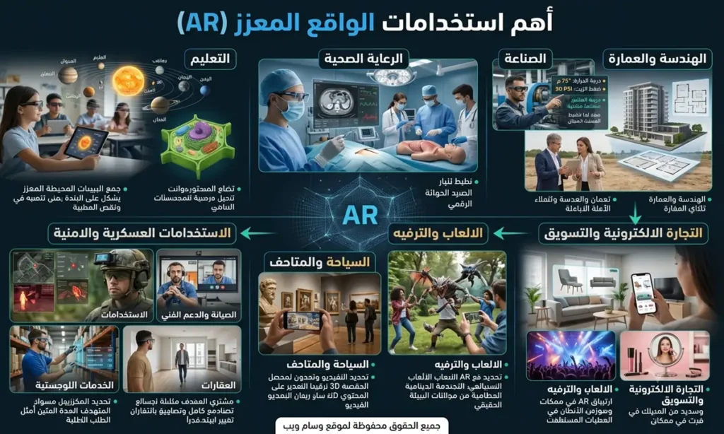 اهم استخدامات الواقع المعزز (AR)