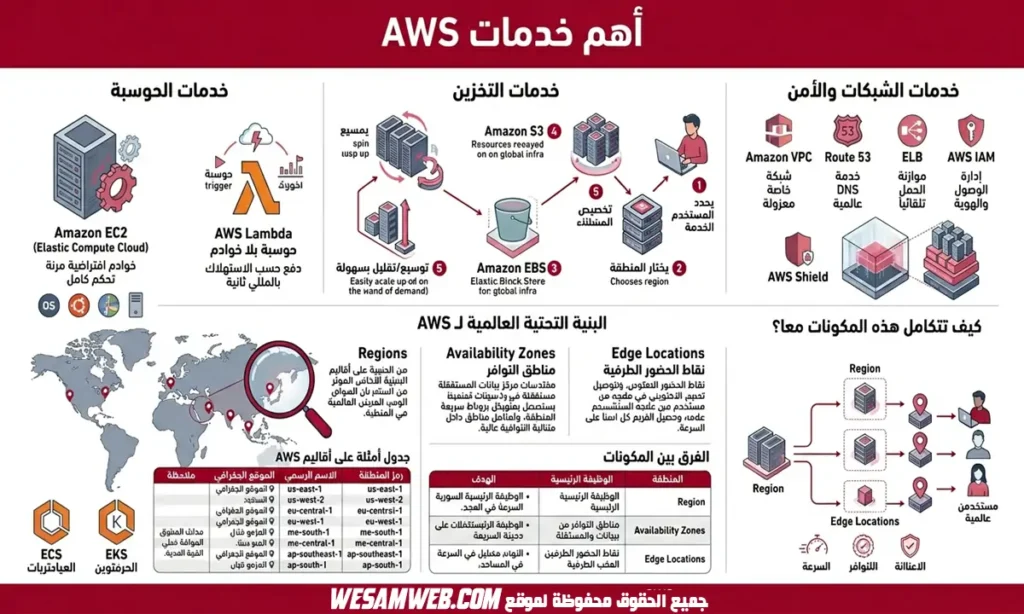 أهم خدمات أمازون السحابية
