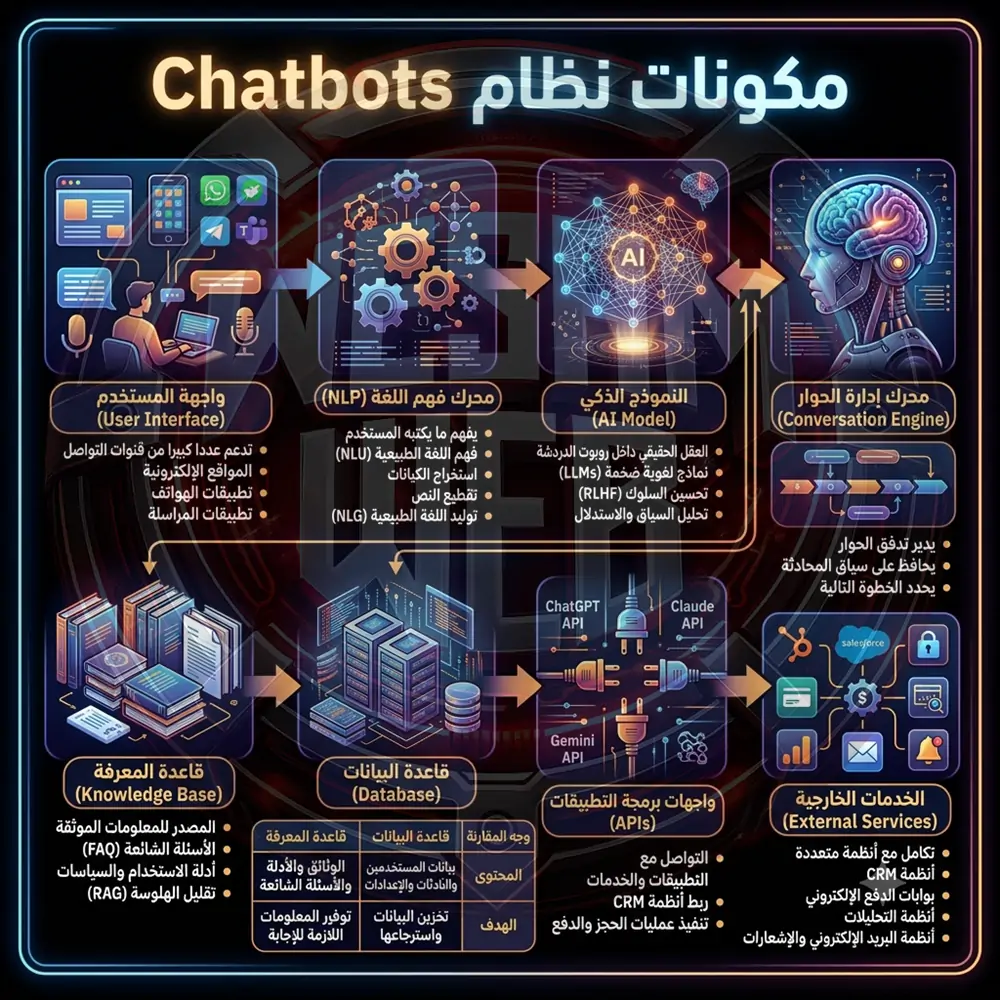 مكونات نظام روبوت المحادثة