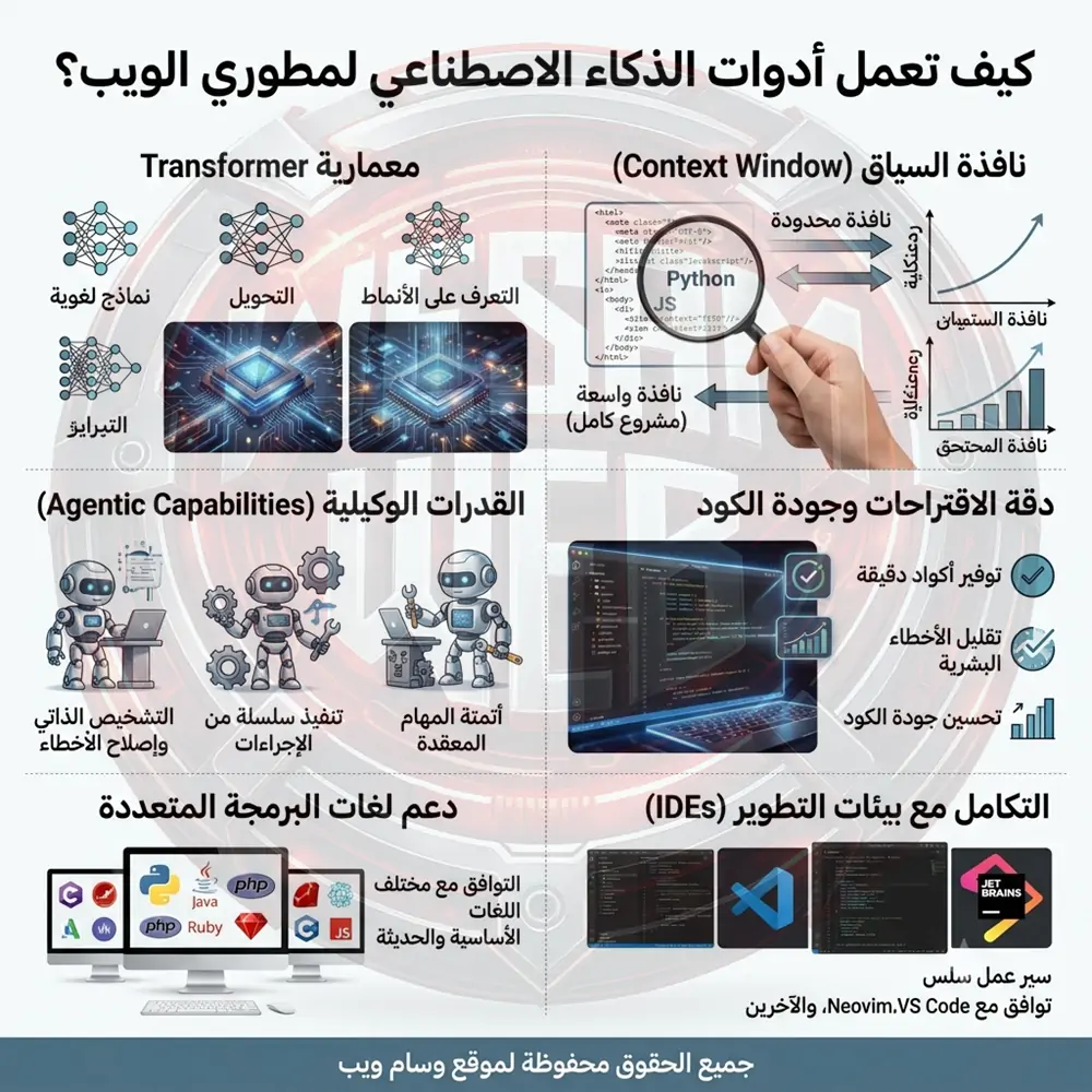 كيف تعمل أدوات الذكاء الاصطناعي لمطوري الويب؟