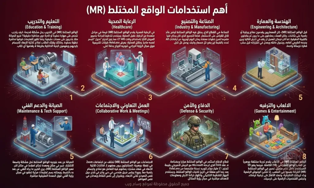 أهم استخدامات الواقع المختلط (MR)
