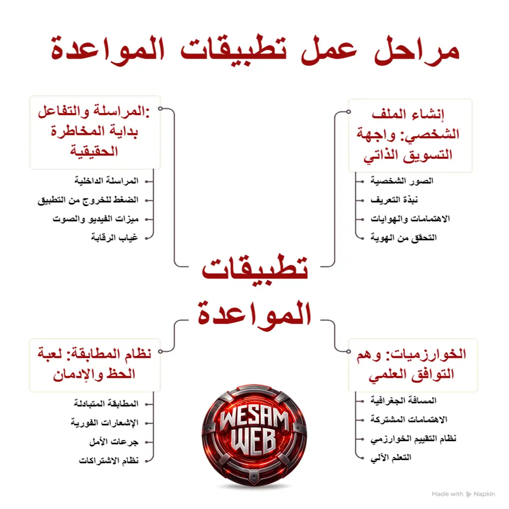 مراحل عمل تطبيقات المواعدة بالتفصيل