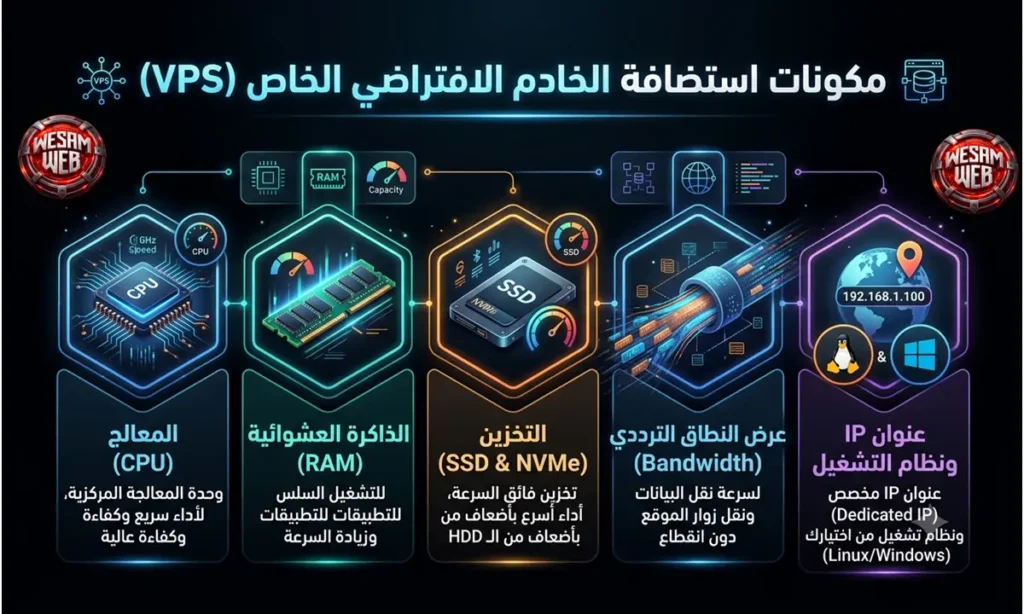 مكونات استضافة VPS