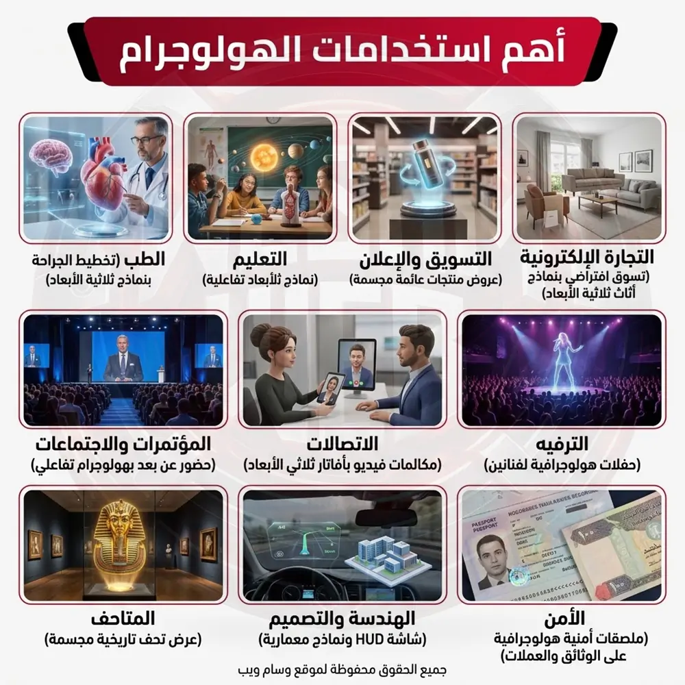 أهم استخدمات الهولوجرام