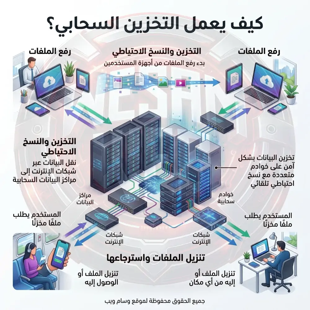 كيف يعمل التخزين السحابي؟