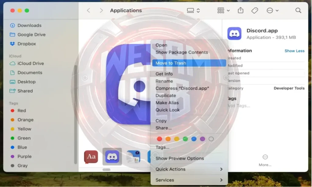 إزالة ديسكورد من macOS