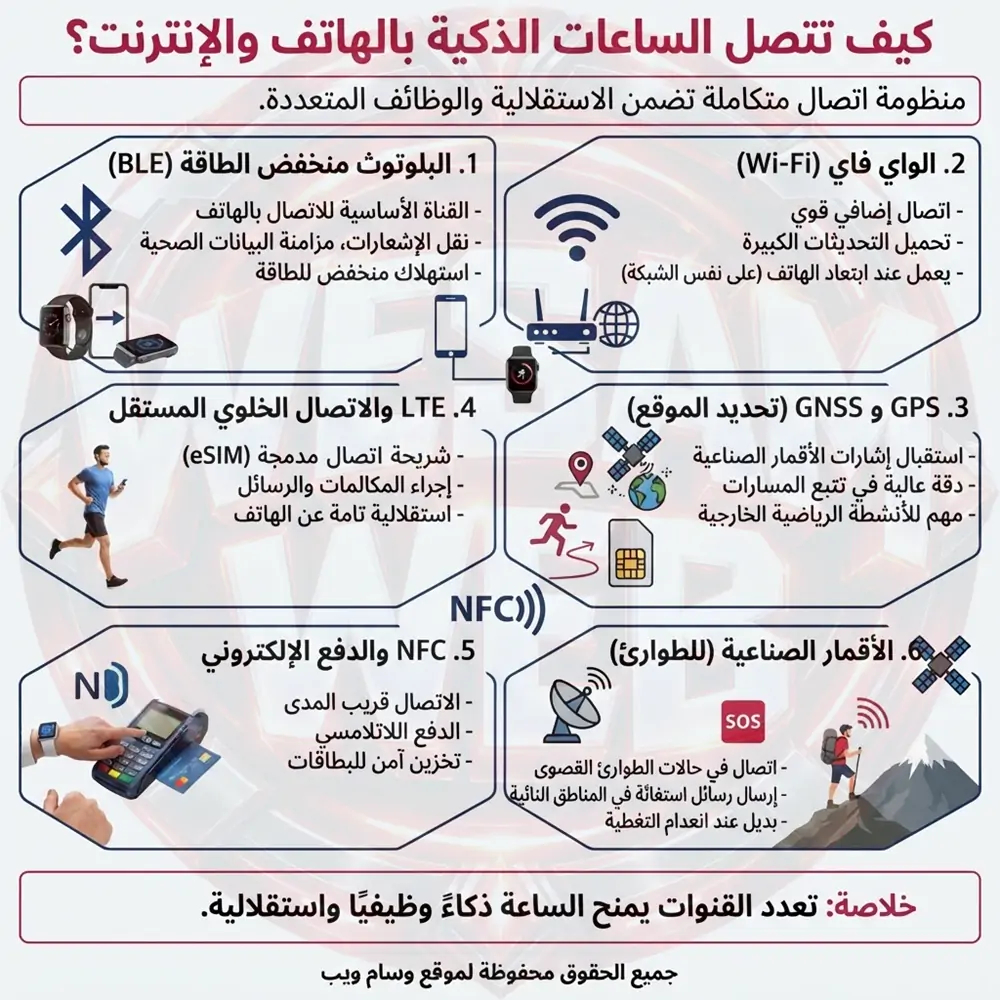 كيف تتصل الساعات الذكية بالهاتف والإنترنت؟