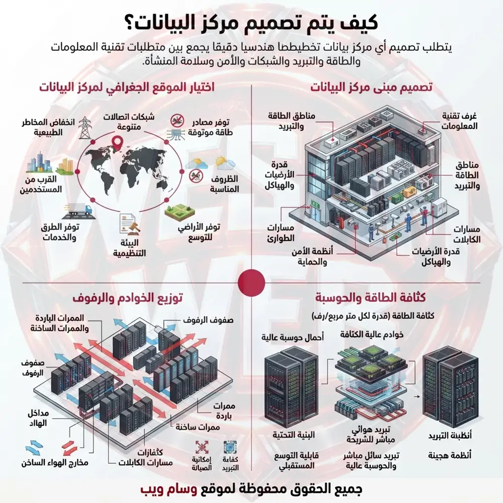 كيف يتم تصميم مركز البيانات؟