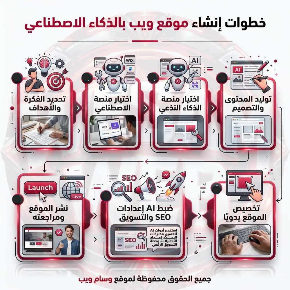 خطوات إنشاء موقع ويب بال AI