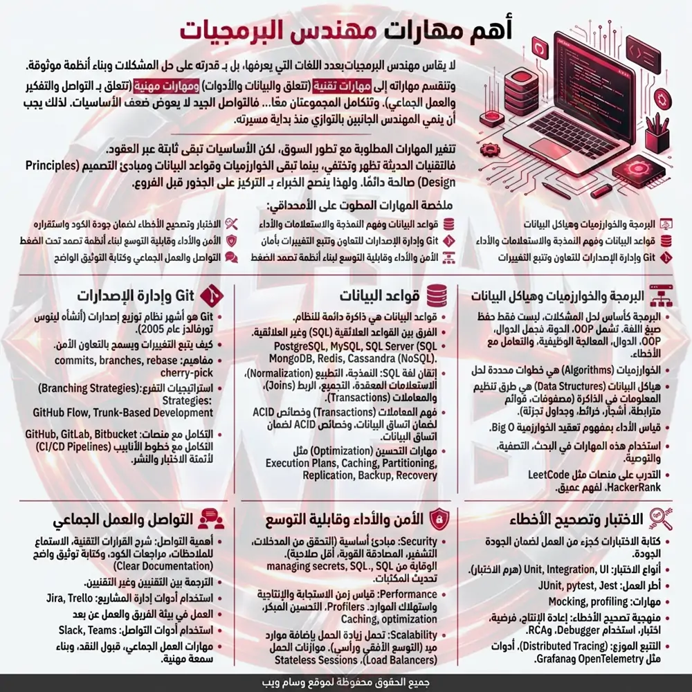 أهم مهارات مهندس البرمجيات