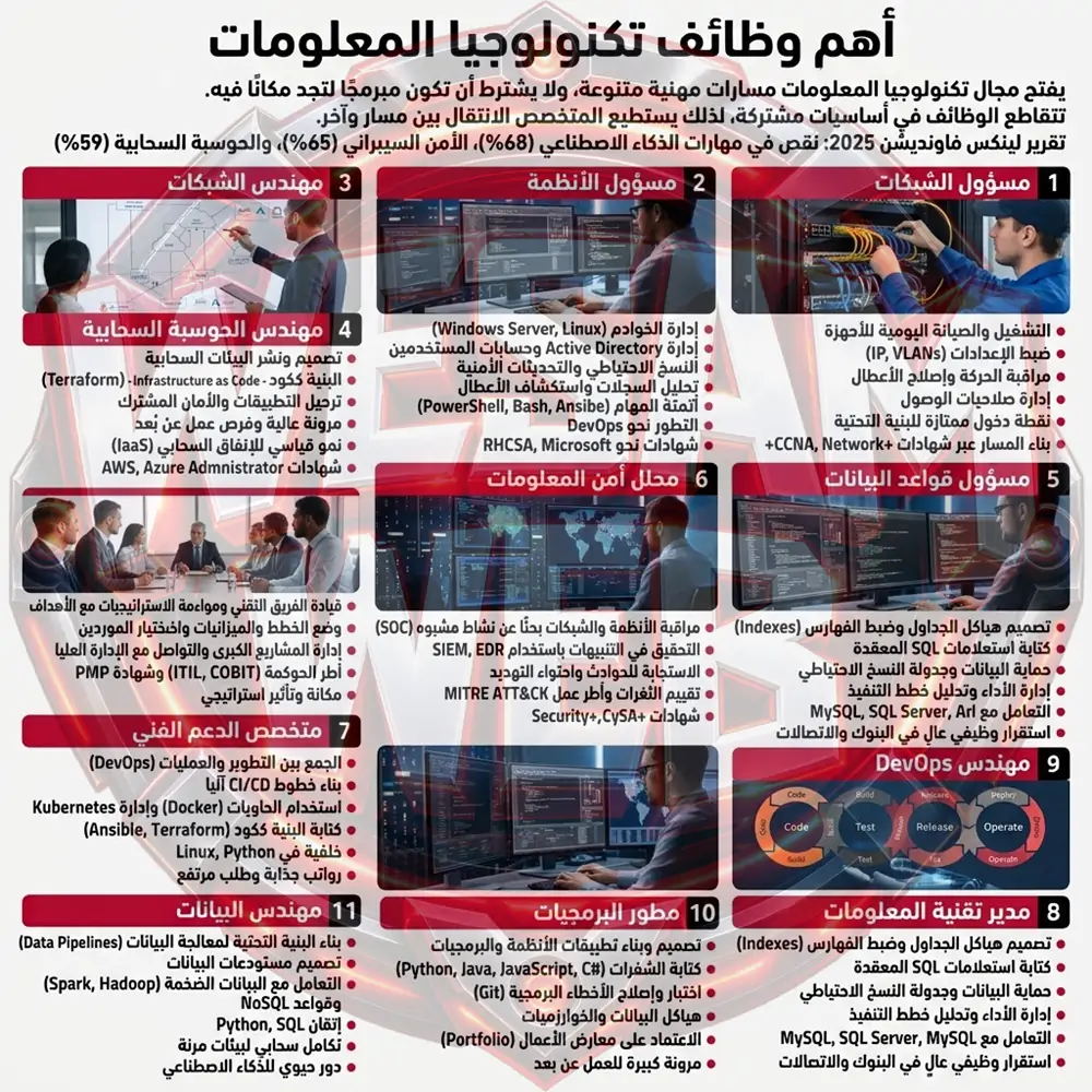 أهم وظائف تكنولوجيا المعلومات